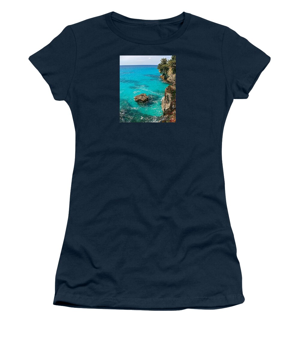 Jamaica Women's T-Shirt featuring the photograph Caribbean Blue by Linda Bianic