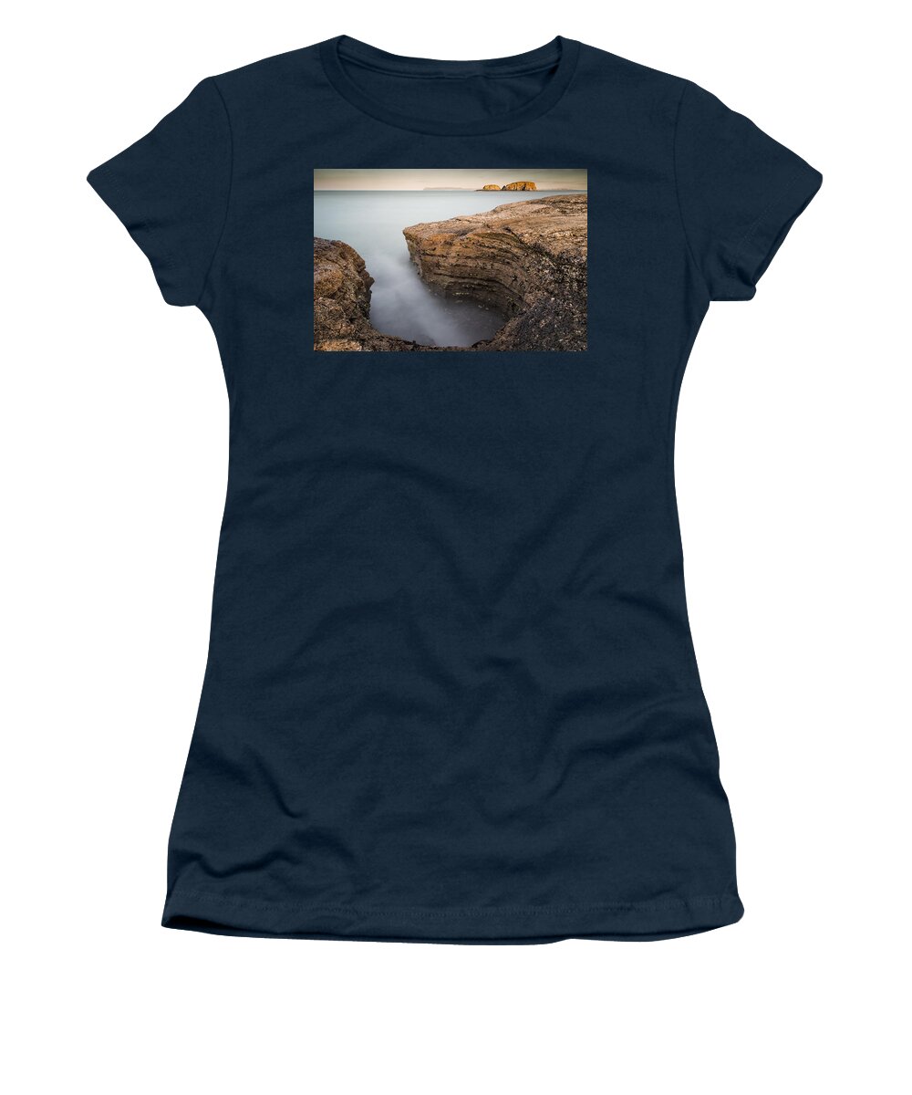 Sheep Island Women's T-Shirt featuring the photograph Carved by the Sea - Ballintoy by Nigel R Bell