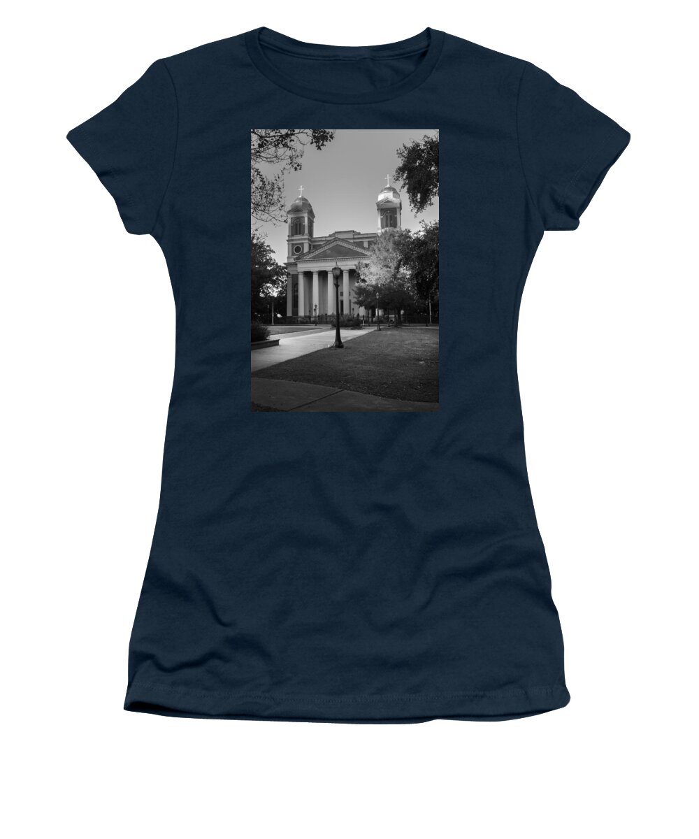 Alabama Women's T-Shirt featuring the digital art Cathedral Square Both BW by Michael Thomas