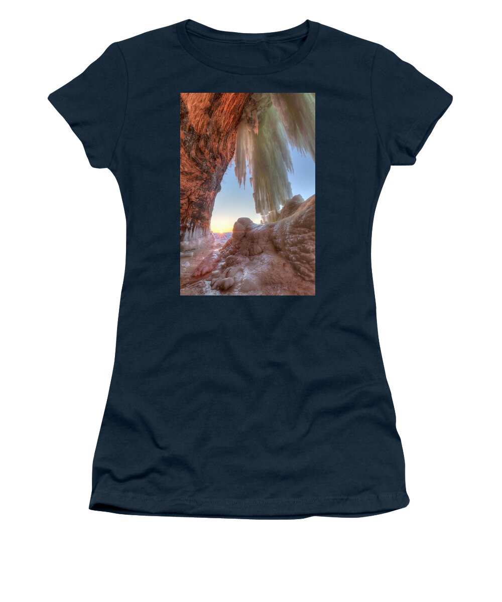 Apostle Islands National Lakeshore Women's T-Shirt featuring the photograph Chasing Waterfalls by Paul Schultz