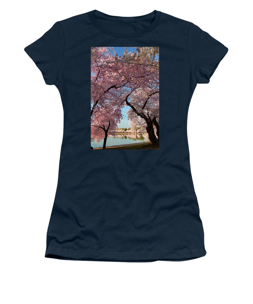 Architectural Women's T-Shirt featuring the photograph Cherry Blossoms 2013 - 024 by Metro DC Photography