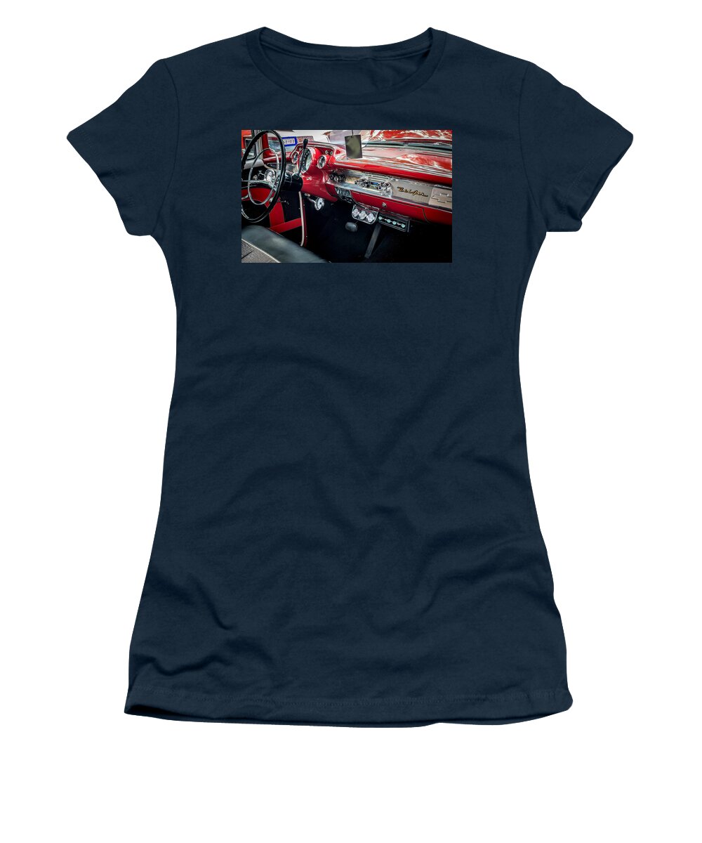 Alvin Women's T-Shirt featuring the photograph Chevy Bel Air Dash by David Morefield