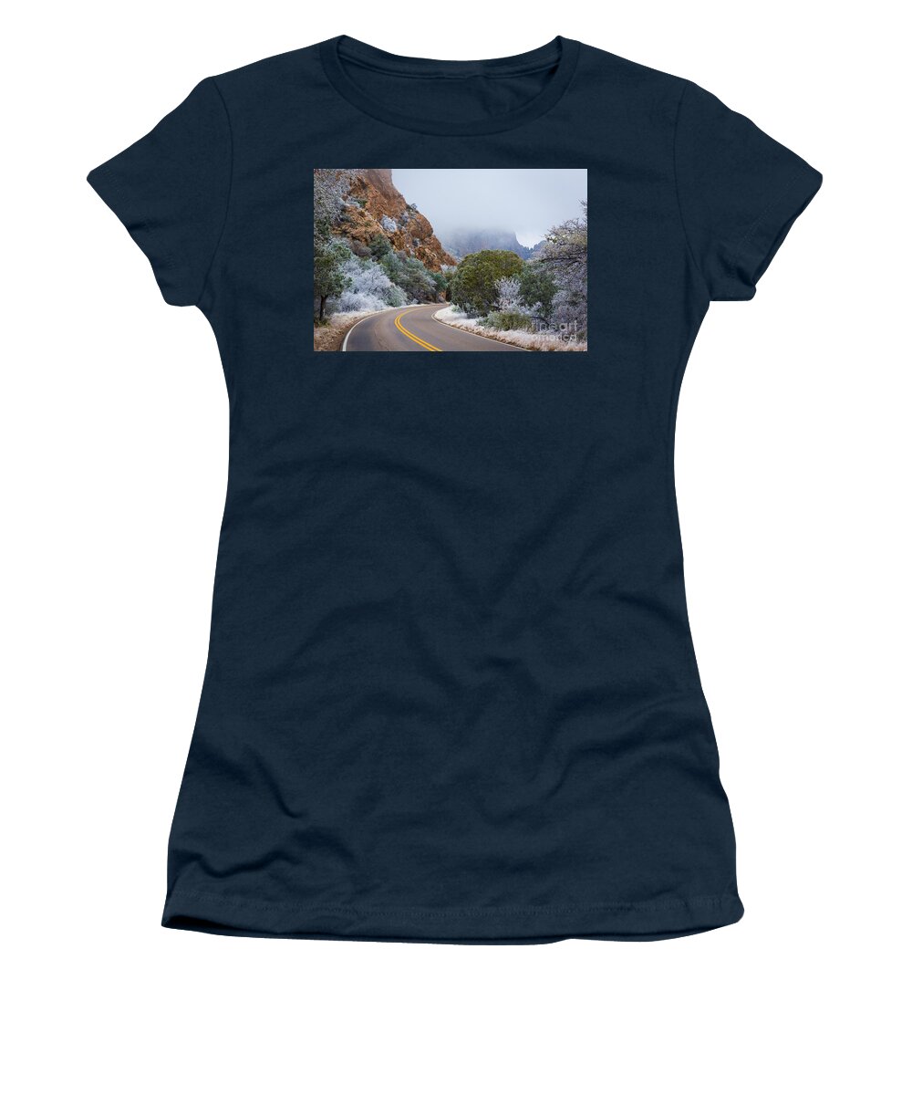 America Women's T-Shirt featuring the photograph Chisos Winter Road by Inge Johnsson