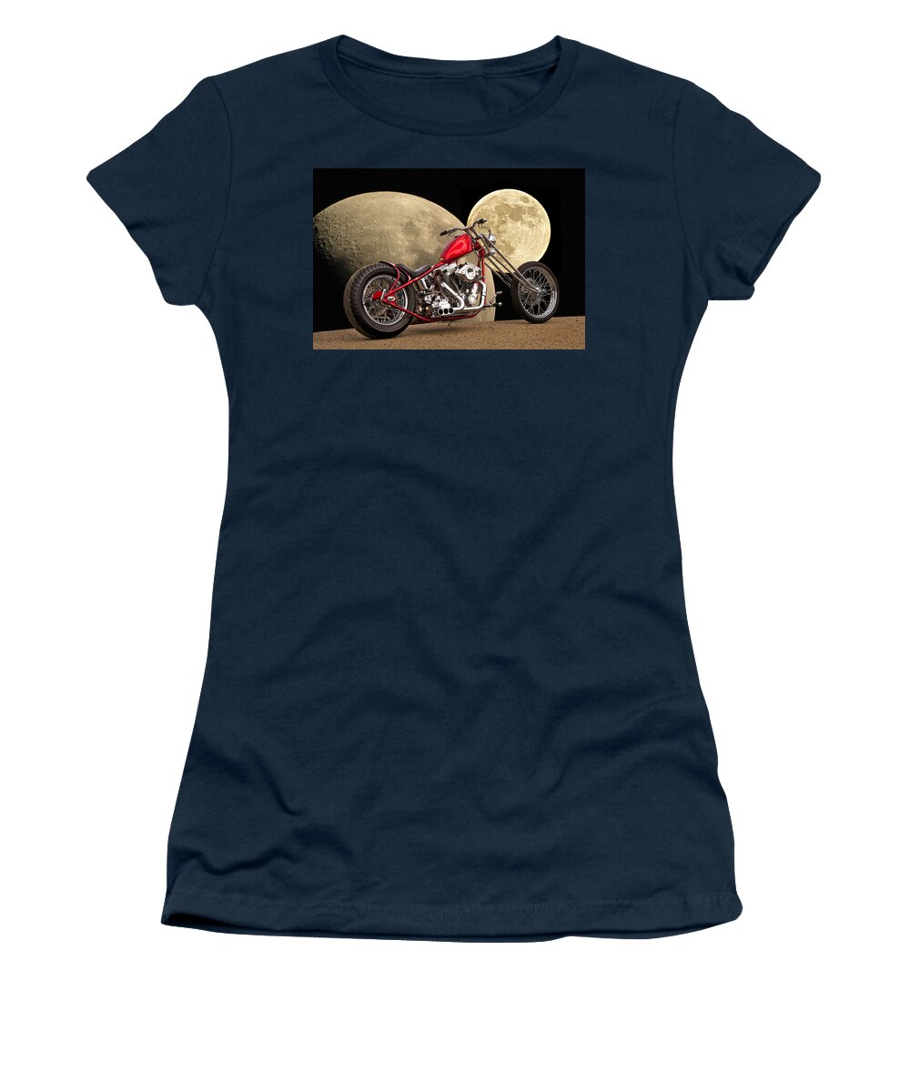 Art Women's T-Shirt featuring the photograph Chopper Two Moons by Dave Koontz