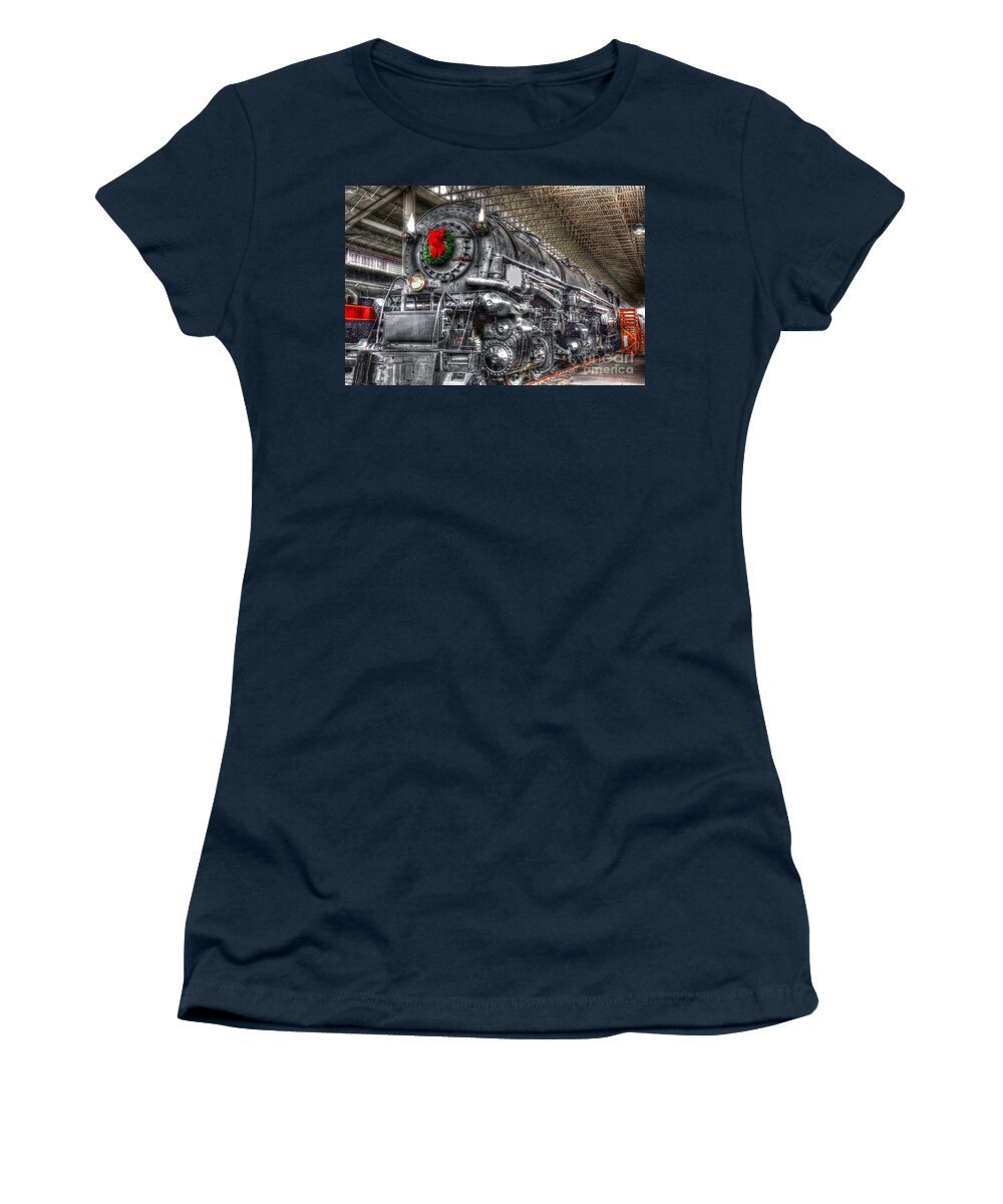 Aged Women's T-Shirt featuring the photograph Christmas Train-The Holiday Station by Dan Stone