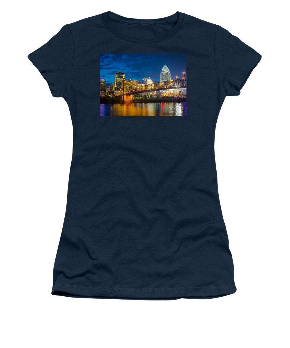 America Women's T-Shirt featuring the photograph Cincinnati Downtown by Inge Johnsson
