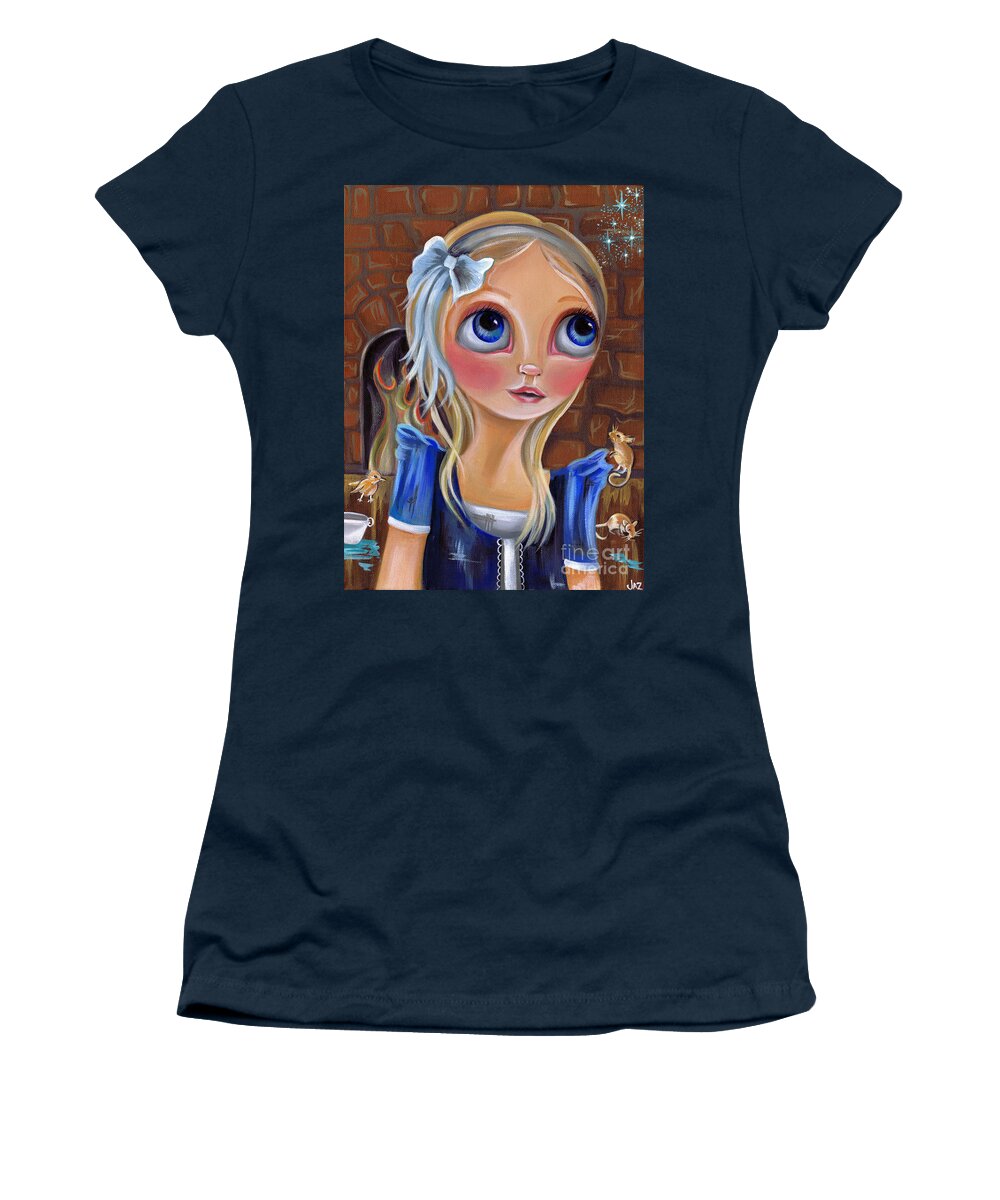 Cinderella Women's T-Shirt featuring the painting Cinderella - Something Magical Awaits by Jaz Higgins