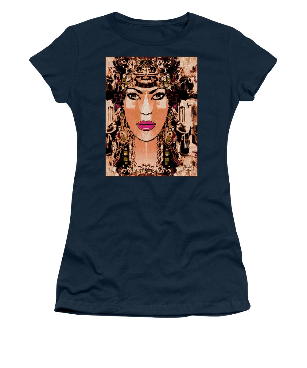 Cleopatra Women's T-Shirt featuring the mixed media Cleopatra by Natalie Holland