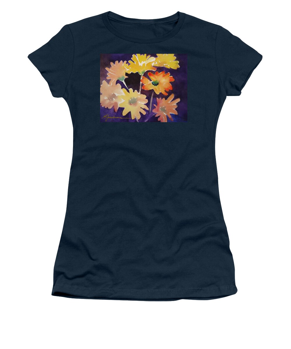 Flowers Women's T-Shirt featuring the painting Color and Whimsy by Marilyn Jacobson