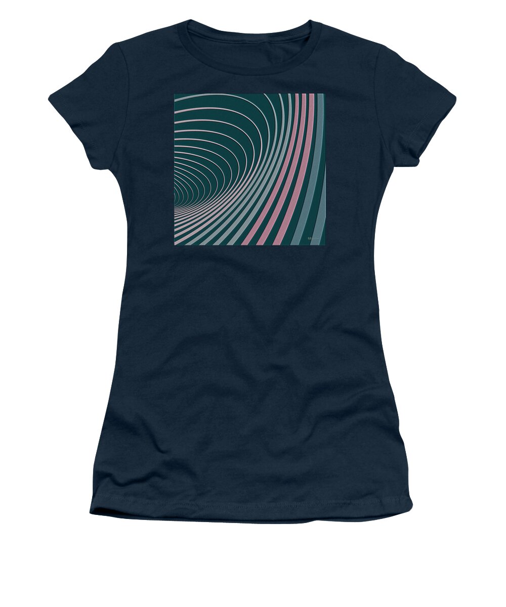 'color Harmonies' Collection By Serge Averbukh Women's T-Shirt featuring the digital art Color Harmonies - Flamingo Bay by Serge Averbukh