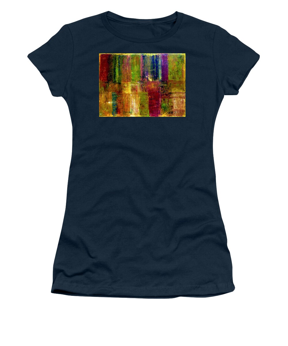 Abstract Women's T-Shirt featuring the painting Color Panel Abstract by Michelle Calkins