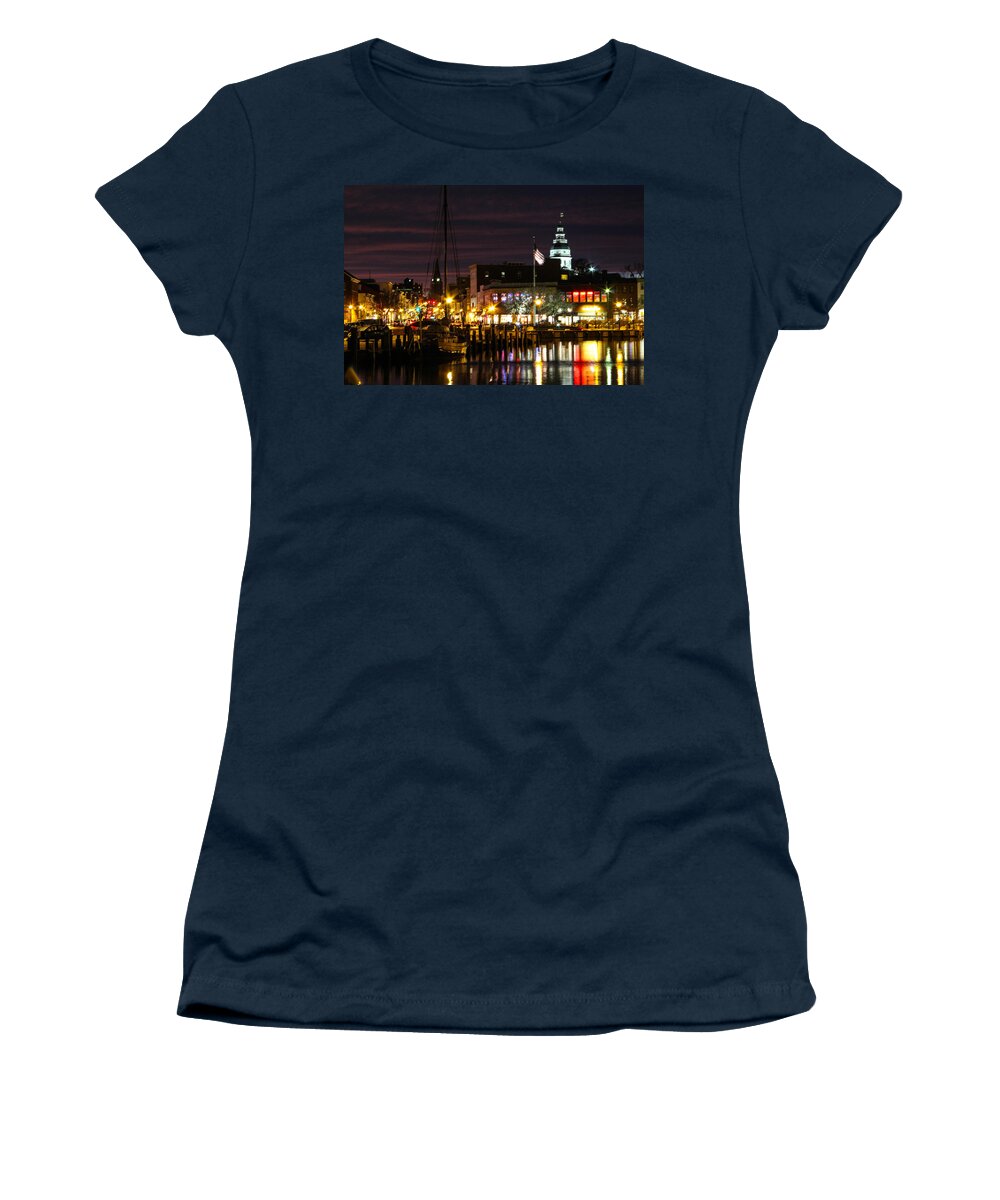 Annapolis Women's T-Shirt featuring the photograph Colorful Annapolis Evening by Jennifer Casey