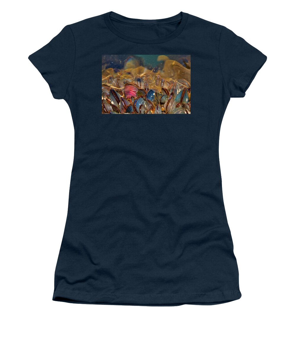 Mussels Women's T-Shirt featuring the photograph Colorful Mussel Shells by Peggy Collins