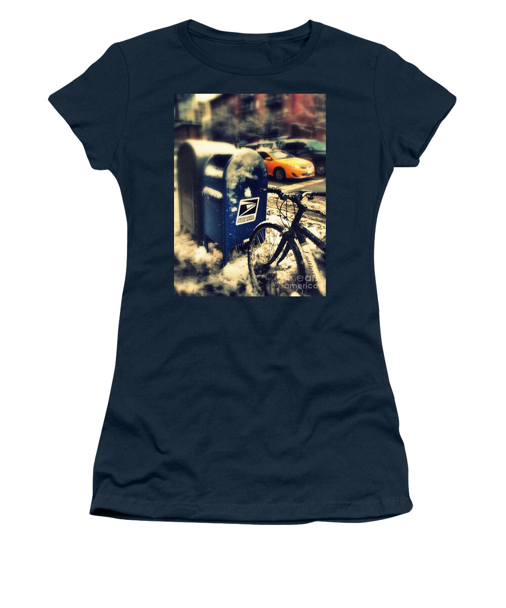 Winter Women's T-Shirt featuring the photograph Colors in Snow by Miriam Danar
