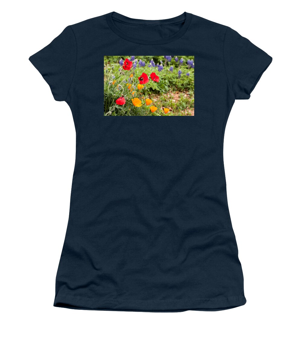 Bluebonnets Women's T-Shirt featuring the photograph Colors of Spring by Melinda Ledsome