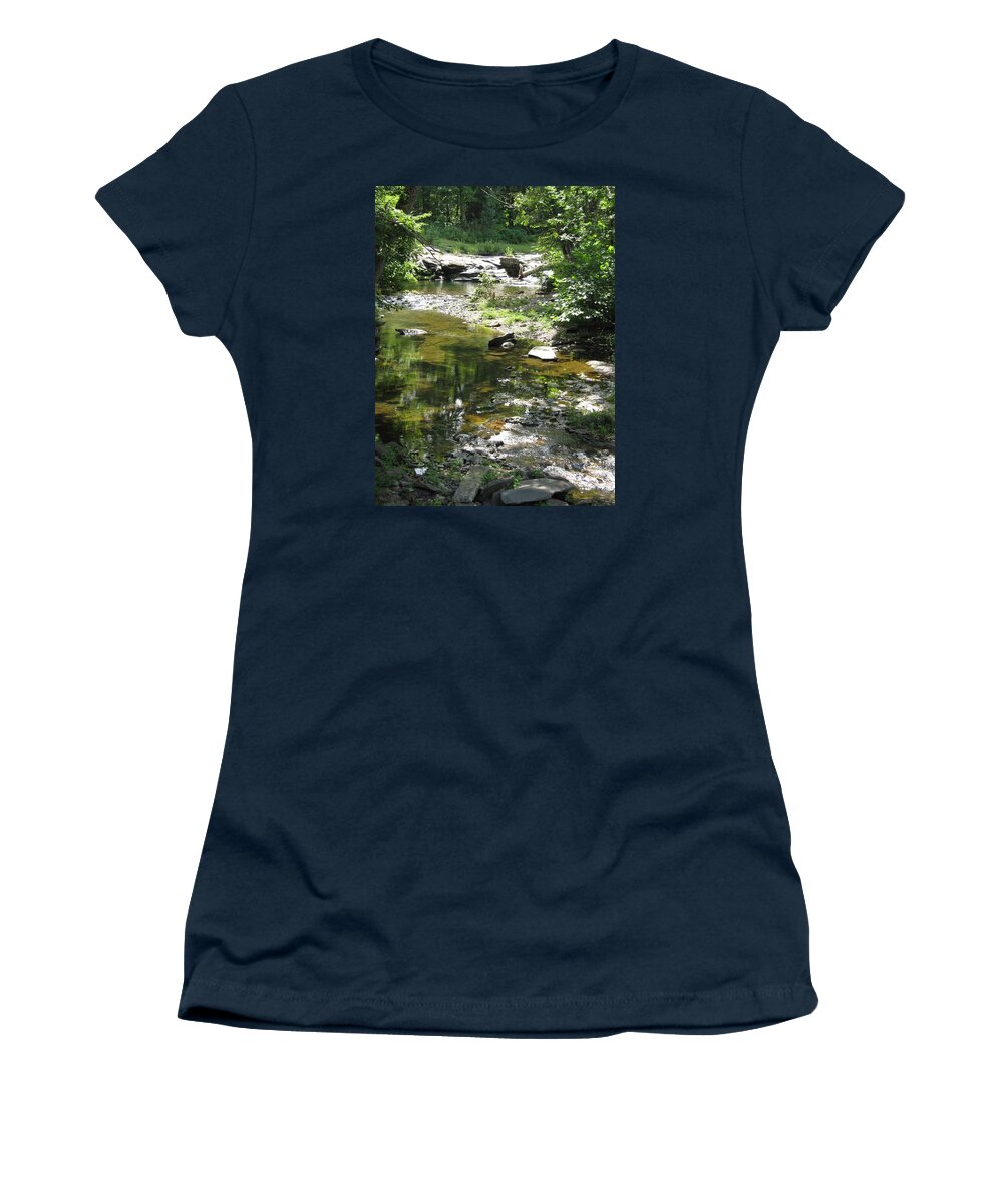 Creek Women's T-Shirt featuring the photograph Cool Waters by Ellen Levinson