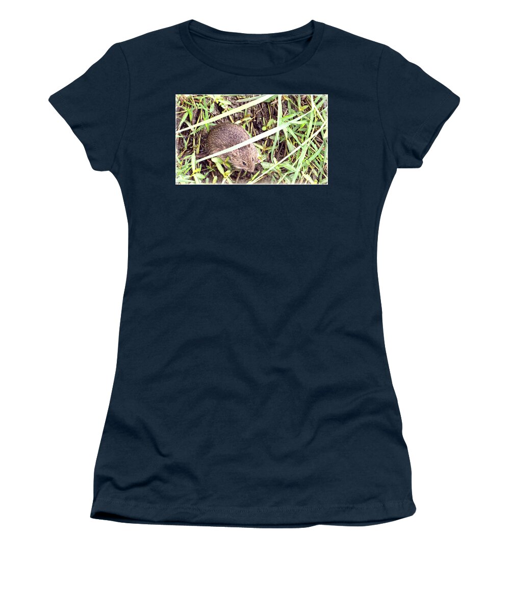 Country Women's T-Shirt featuring the photograph Country Field Mouse by Ella Kaye Dickey