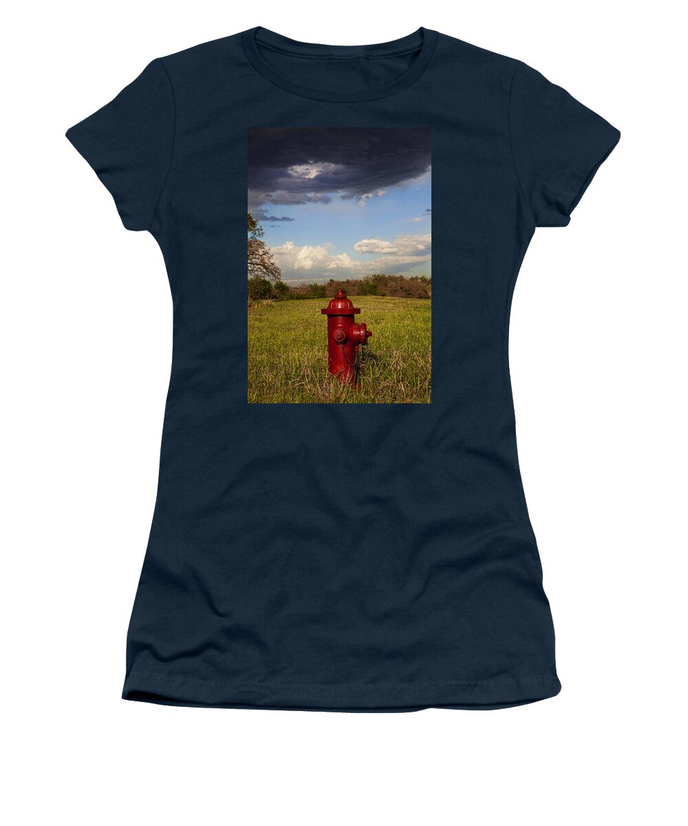 Fire Hydrant Women's T-Shirt featuring the photograph Country Fire Hydrant by Toni Hopper