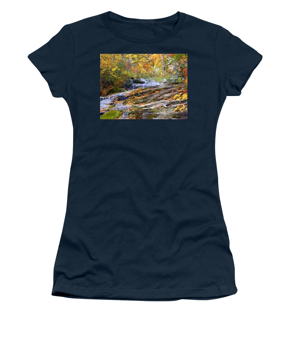 Waterfall Women's T-Shirt featuring the photograph Crabtree falls by Stacy Abbott