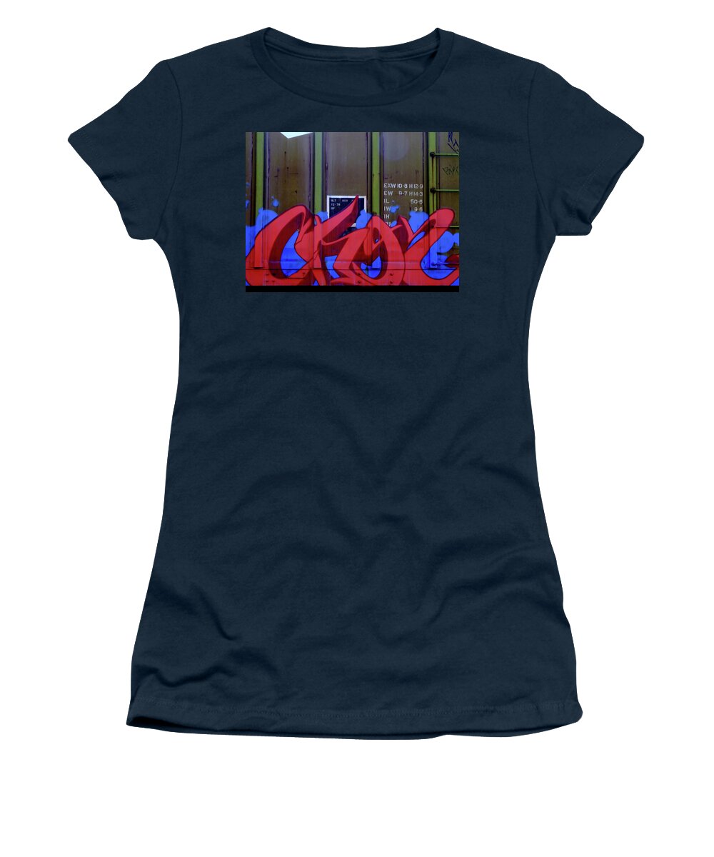 Graffiti Women's T-Shirt featuring the photograph Crazy Red by Donna Blackhall
