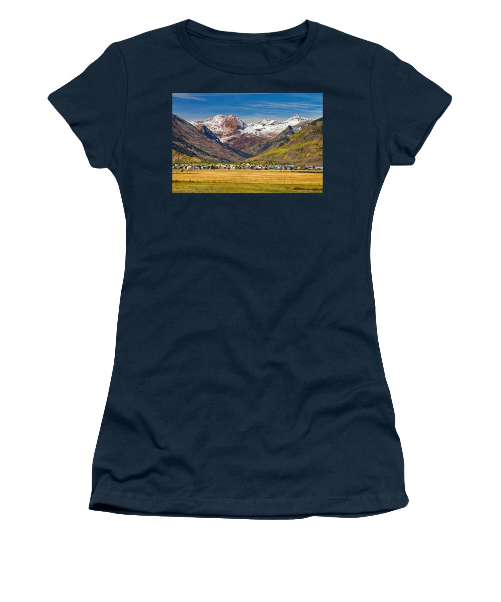 Autumn Women's T-Shirt featuring the photograph Crested Butte Colorado Autumn View by James BO Insogna
