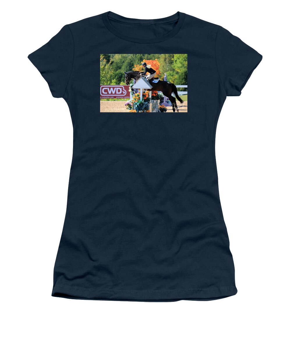 Horse Women's T-Shirt featuring the photograph Csjt-jumper20 by Janice Byer