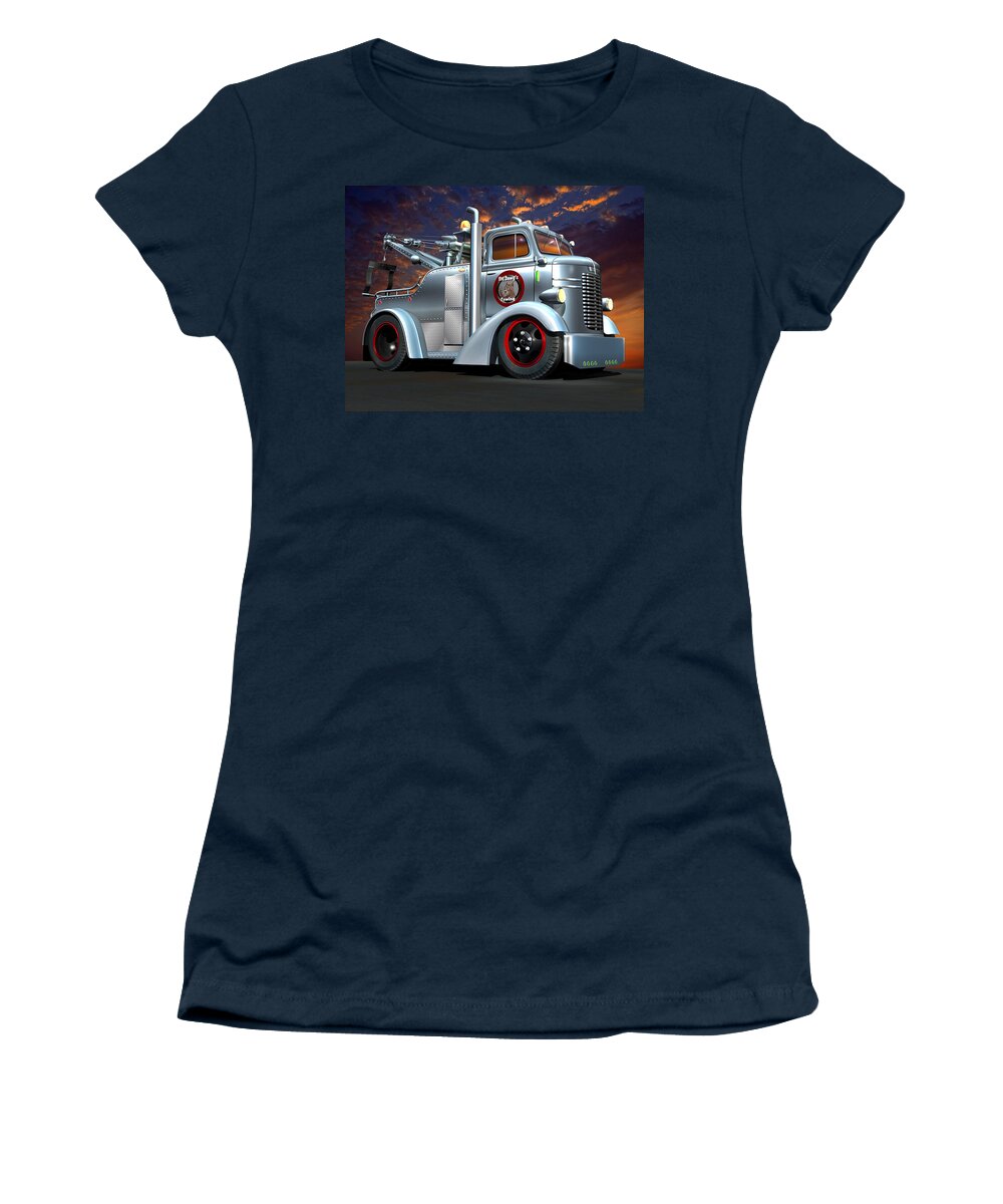 Dodge Women's T-Shirt featuring the digital art Custom COE Tow Truck by Stuart Swartz