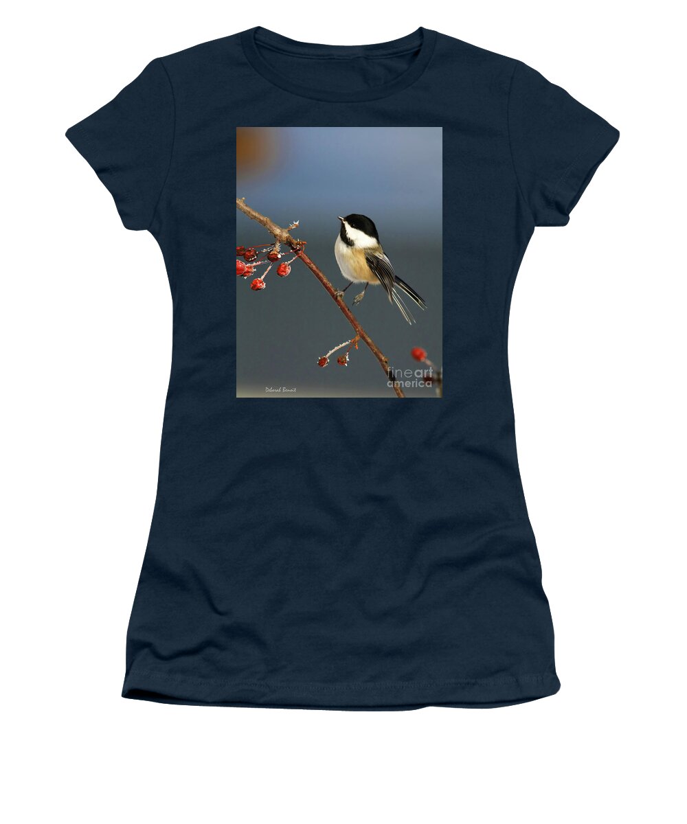 Chickadee Women's T-Shirt featuring the photograph Cutest Of Cute by Deborah Benoit