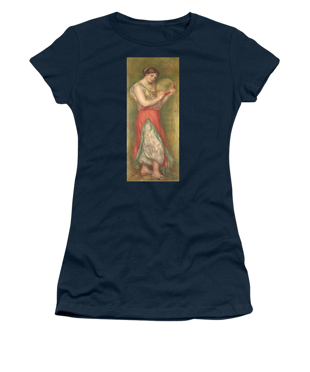 Pierre-auguste Renoir Women's T-Shirt featuring the painting Dancing Girl with Tambourine by Pierre-Auguste Renoir