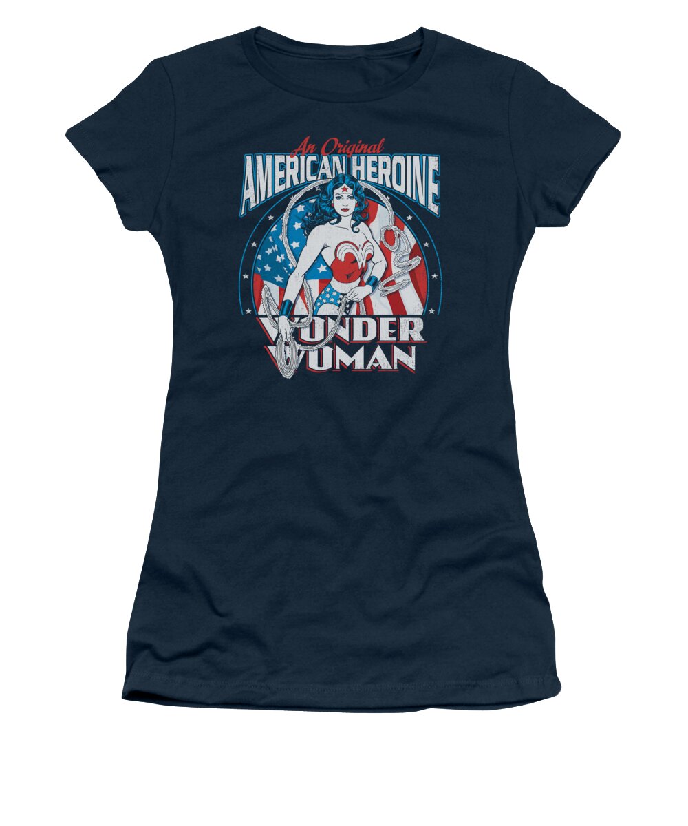 Dc Comics Women's T-Shirt featuring the digital art Dc - American Heroine by Brand A