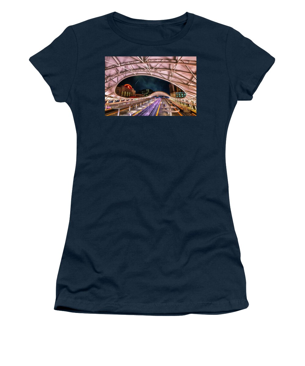 Denver Women's T-Shirt featuring the photograph Denver Air Traveler by Darren White