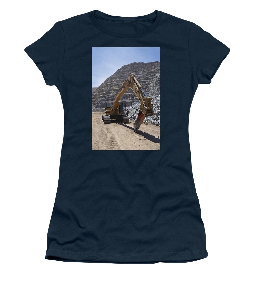 Chile Women's T-Shirt featuring the photograph Digger At Open-pit Copper Mine, Chile by C.r. Sharp