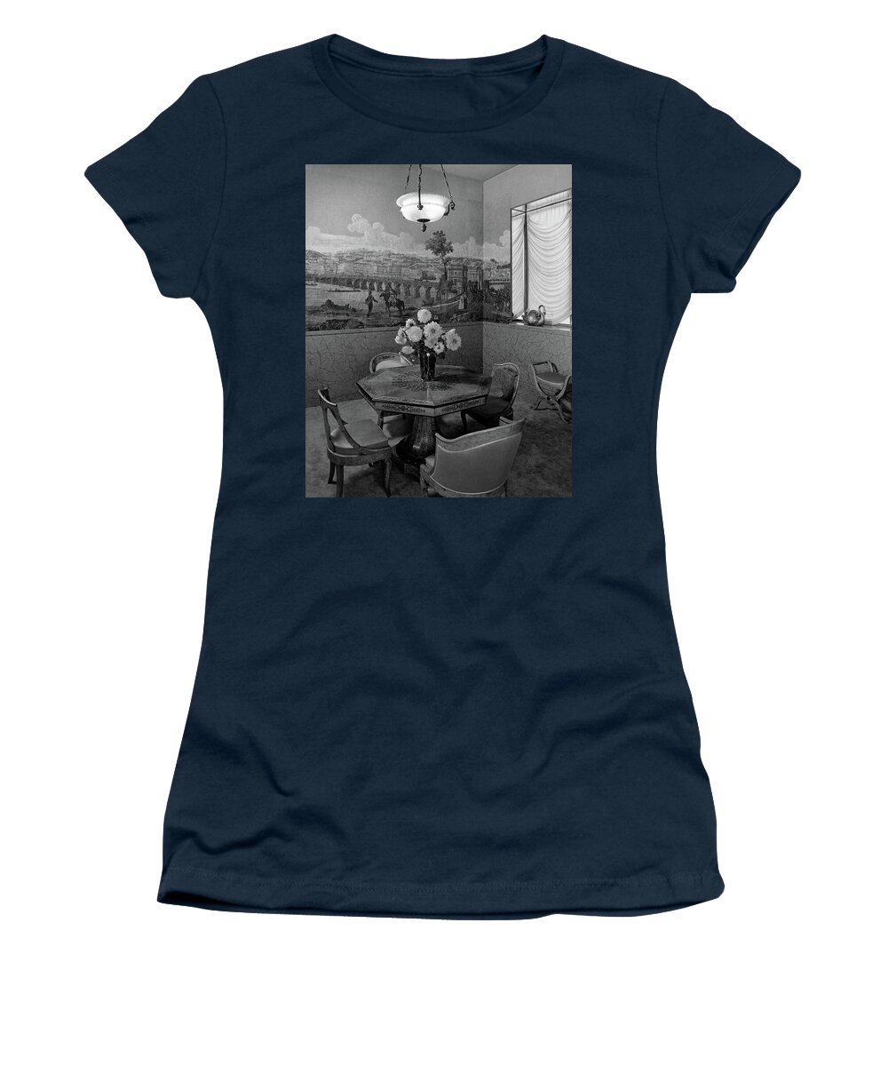 Architecture Women's T-Shirt featuring the photograph Dining Room In Helena Rubinstein's Home by F. S. Lincoln