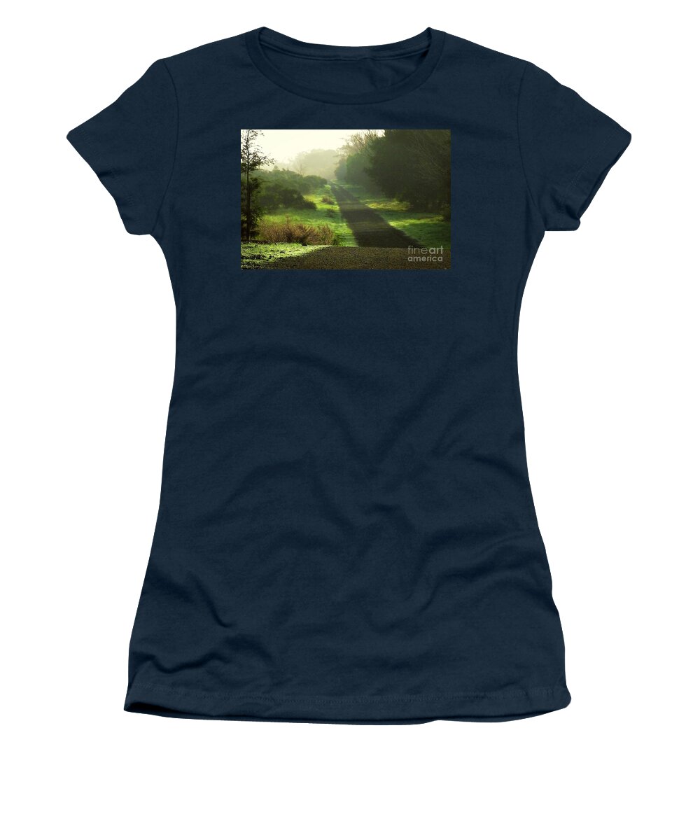 Path Women's T-Shirt featuring the photograph Do We Ever Really Know What Lies Ahead by Ellen Cotton