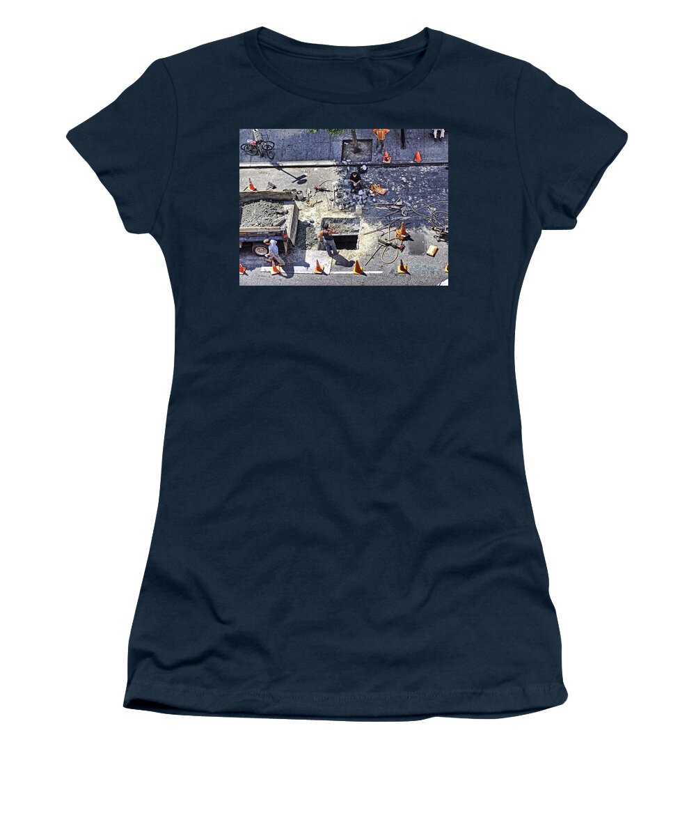 Water Main Women's T-Shirt featuring the photograph Dog Daze by Steve Sahm