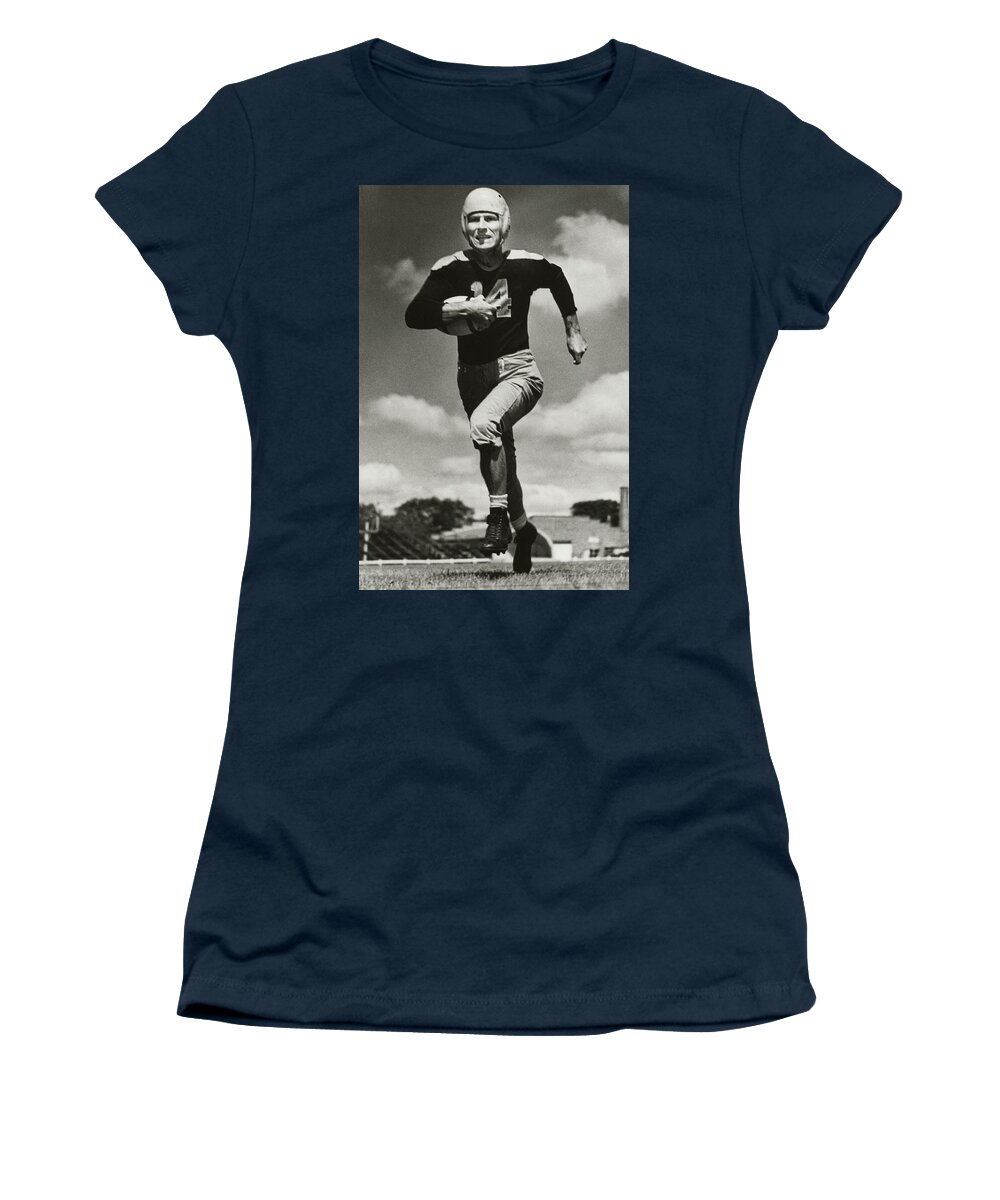 Don Women's T-Shirt featuring the photograph Don Hutson running by Gianfranco Weiss