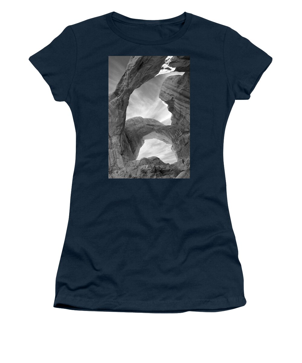 Double Arch Women's T-Shirt featuring the photograph Double Arch by Mike McGlothlen