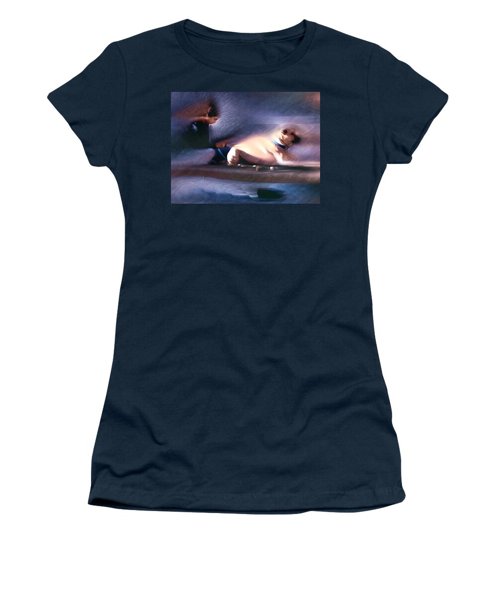 Woman Women's T-Shirt featuring the photograph Down by the Library by Suzy Norris