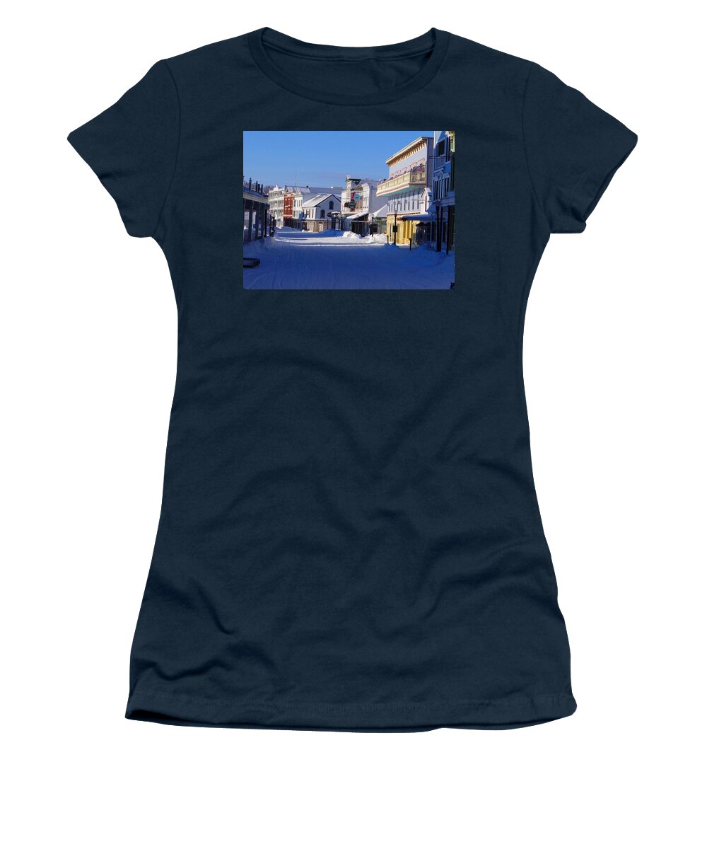 Mackinac Island Women's T-Shirt featuring the photograph Downtown Mackinac in the Early Morning by Keith Stokes