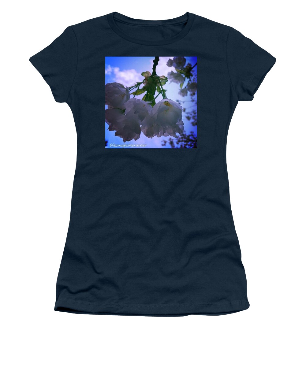 Flowers Women's T-Shirt featuring the photograph Dreaming In Blue by Anna Porter