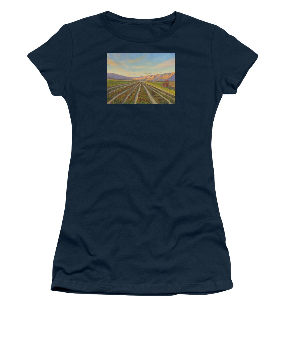Landscape Women's T-Shirt featuring the painting Feeding Those in Need by Maria Hunt