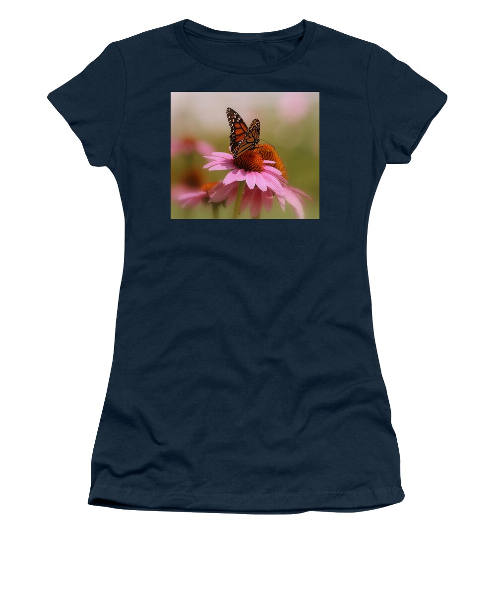 Macro Photography Women's T-Shirt featuring the photograph Easy Landing by Kay Novy