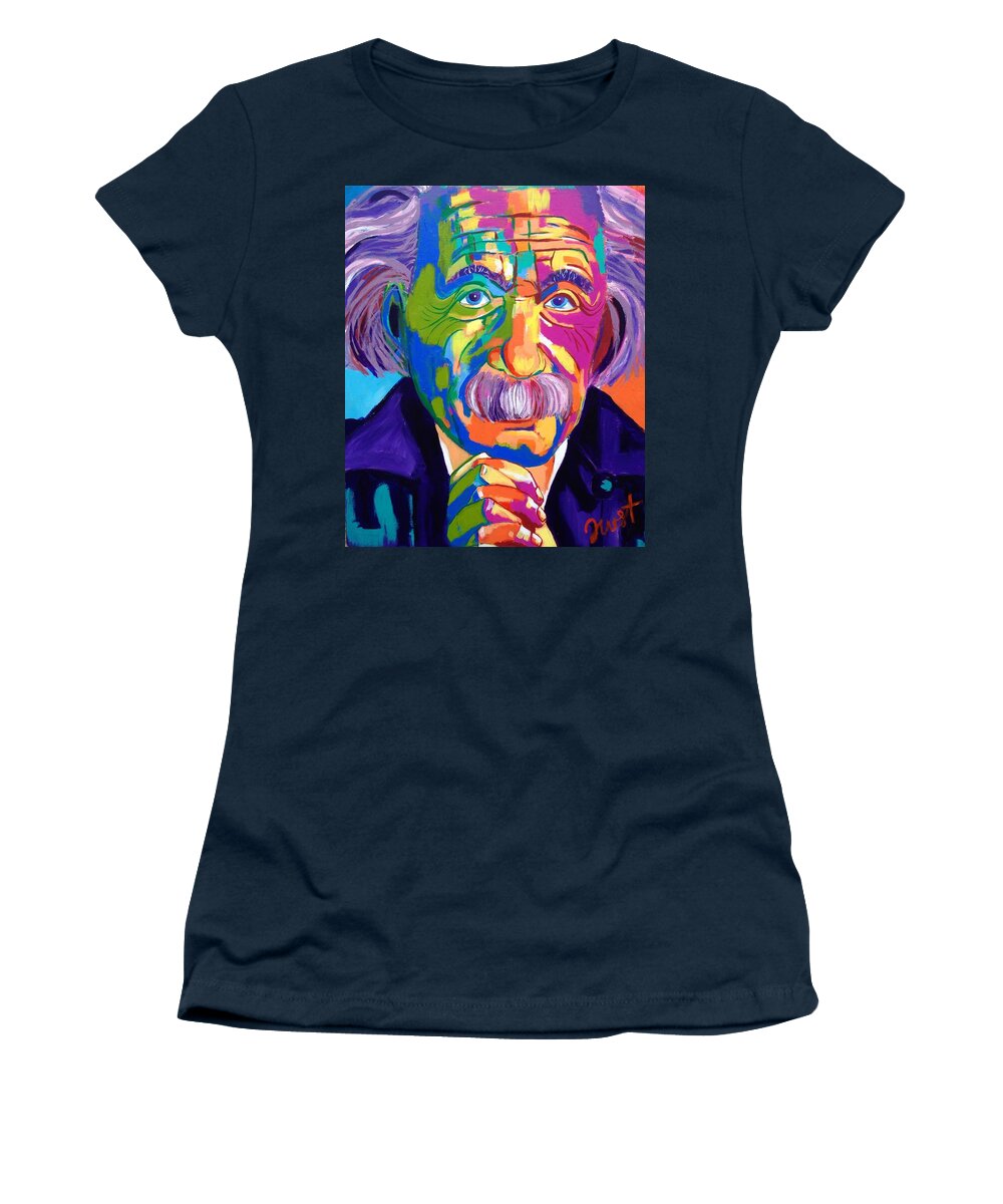 Albert Einstein Women's T-Shirt featuring the painting Einstein by Janice Westfall