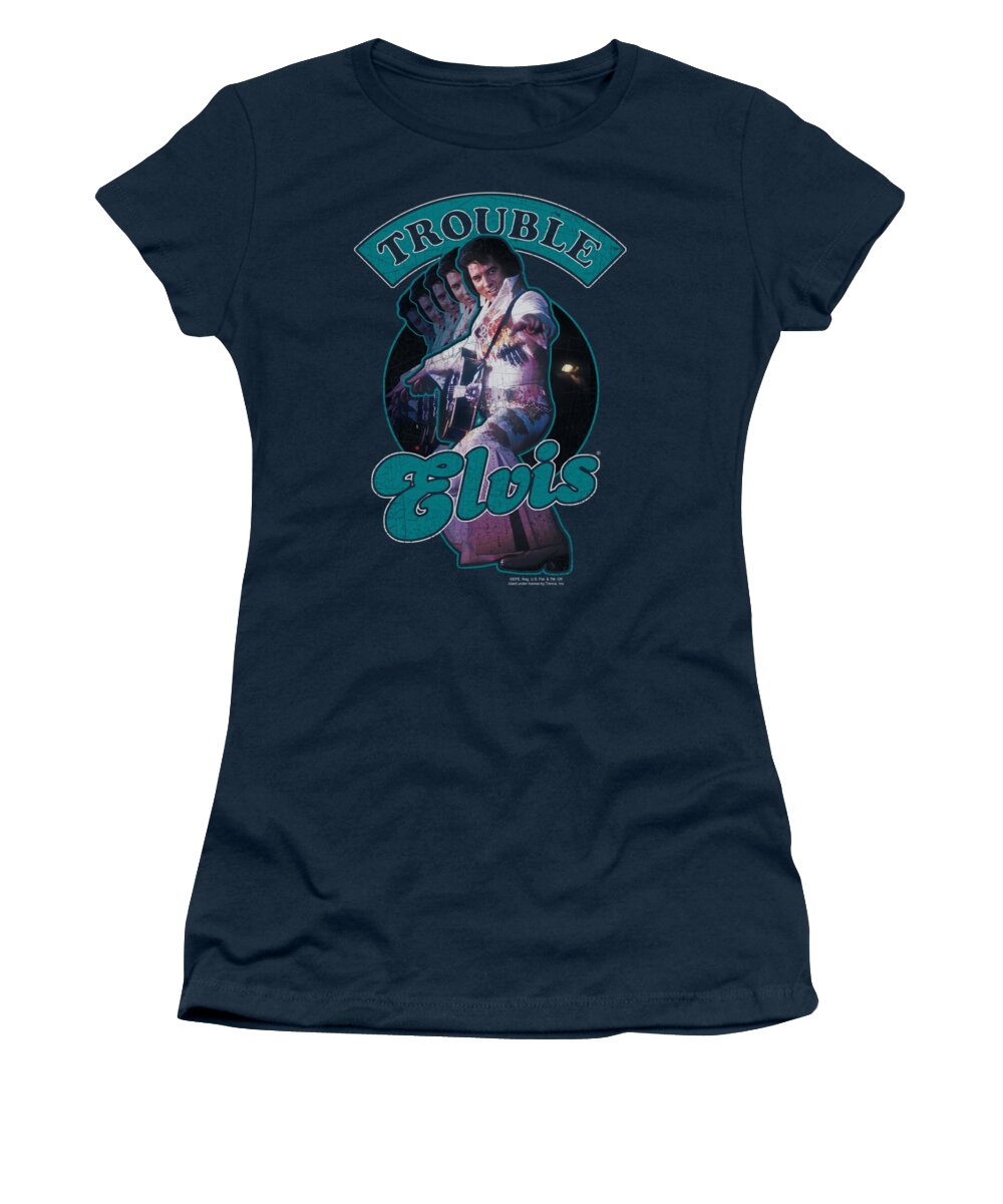 Elvis Women's T-Shirt featuring the digital art Elvis - Total Trouble by Brand A