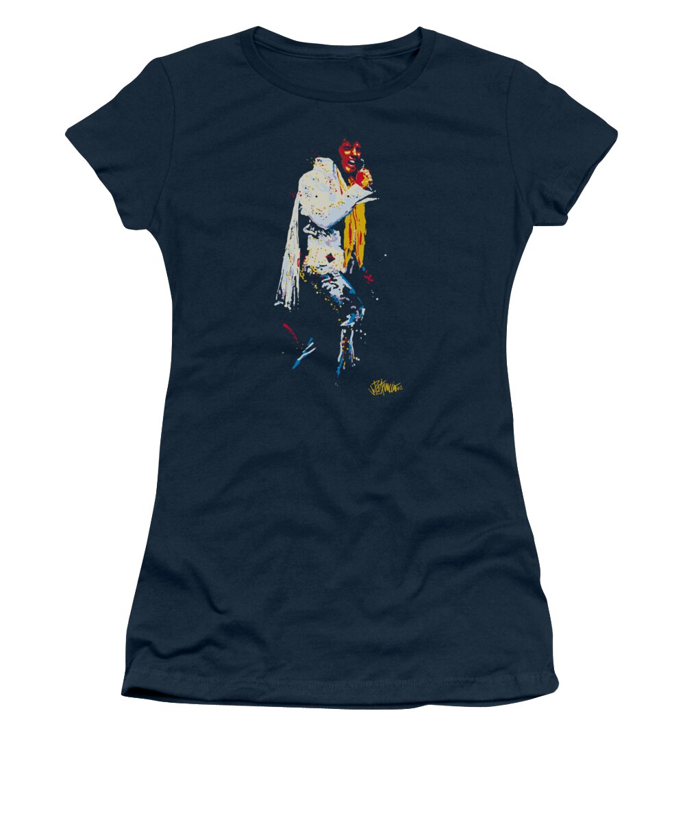 Elvis Women's T-Shirt featuring the digital art Elvis - Yellow Scarf by Brand A
