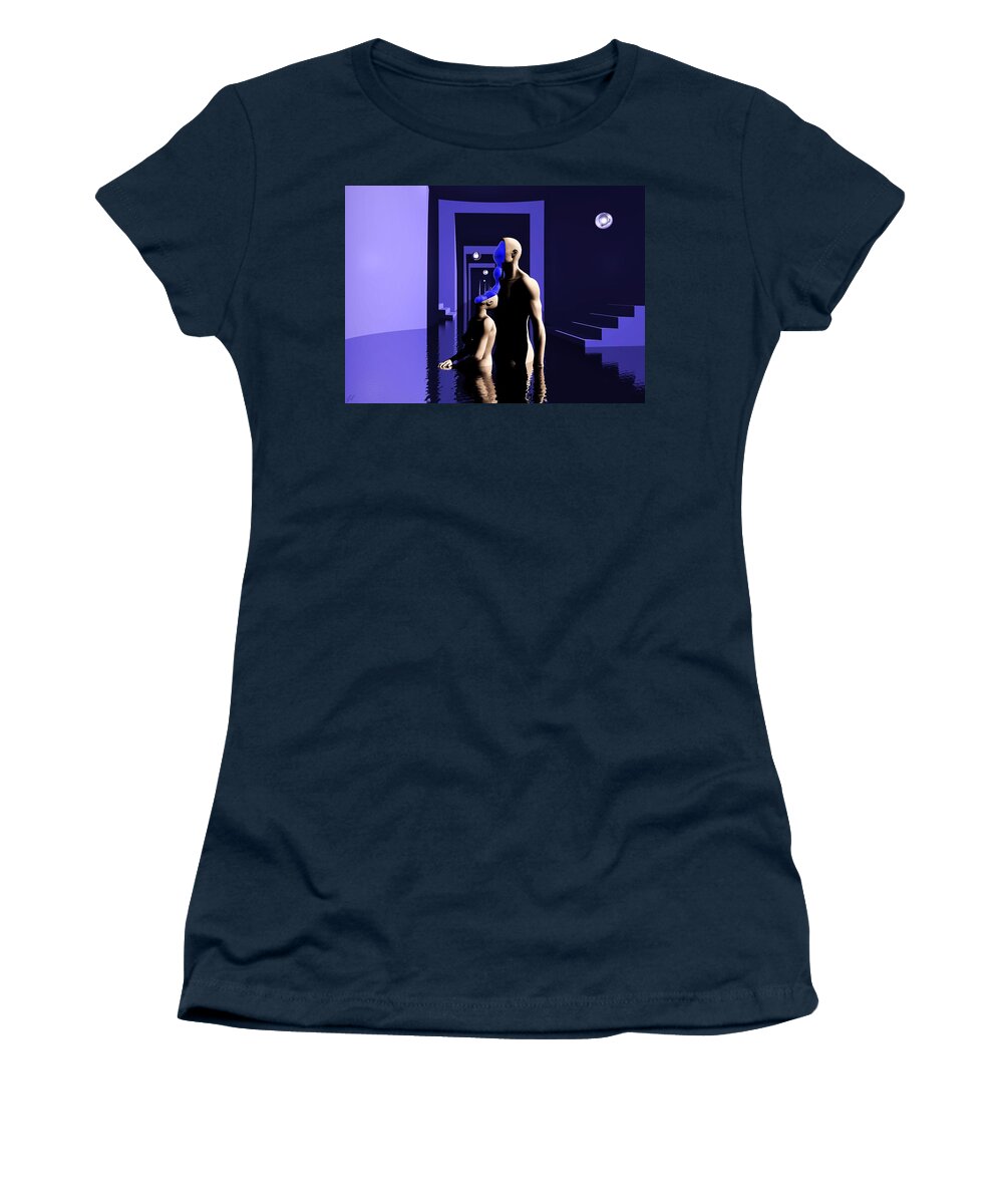 Emotional Women's T-Shirt featuring the digital art Emotional Symbiosis by John Alexander
