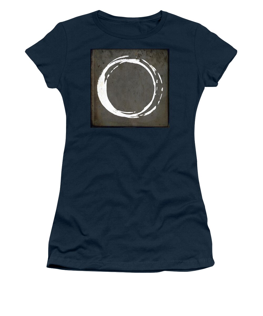 Gray Women's T-Shirt featuring the painting Enso No. 107 Gray Brown by Julie Niemela