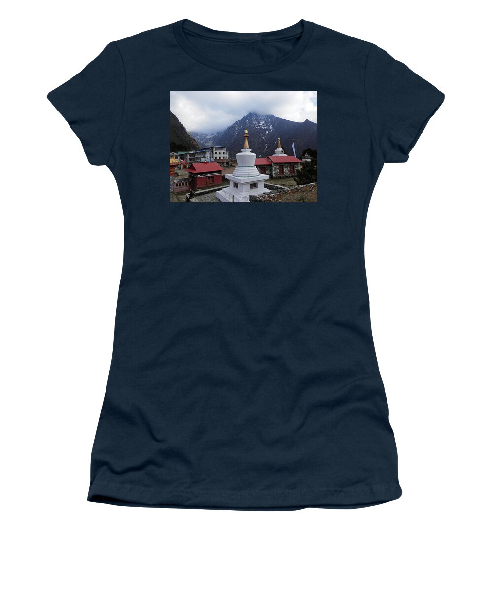Evening Women's T-Shirt featuring the photograph Evening at Tengboche by Pema Hou