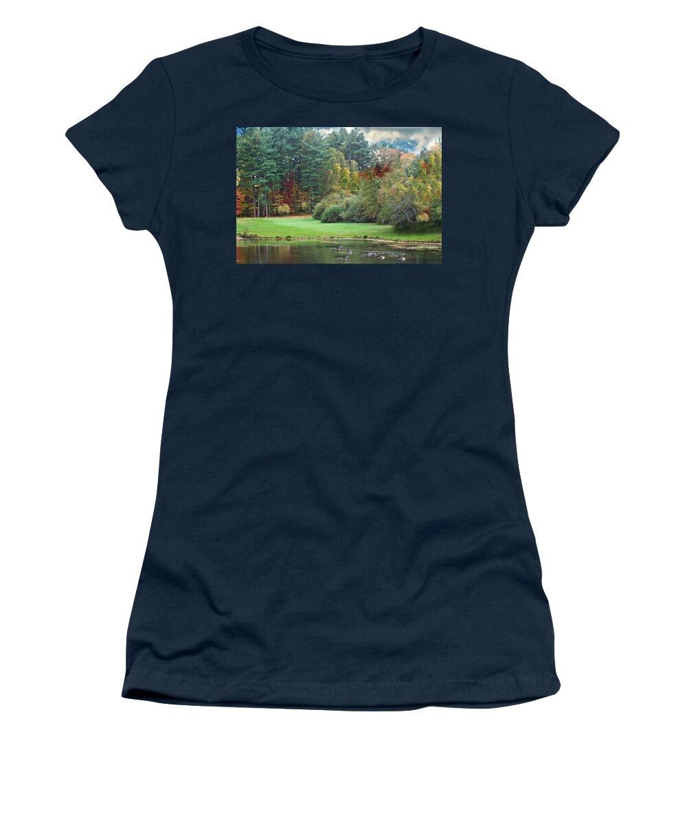 Landscape Women's T-Shirt featuring the photograph Everything Autumn In New Hampshire by Barbara S Nickerson