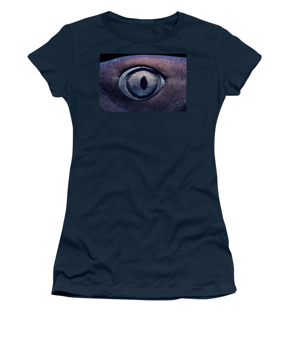 Whitetip Reef Shark Women's T-Shirt featuring the photograph Eye Of Whitetip Reef Shark by Jeff Rotman